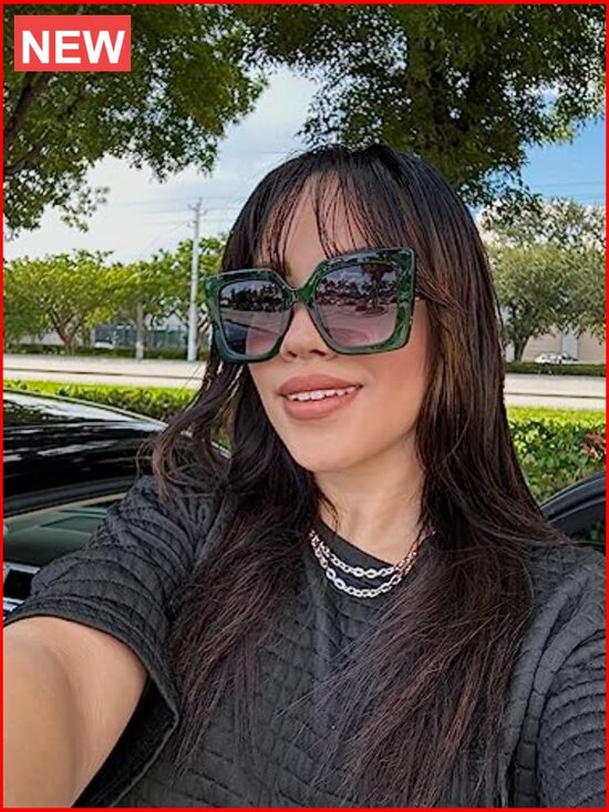 Oversized Square Cat Eye Sunglasses UV400 Protection Polarized main image 7